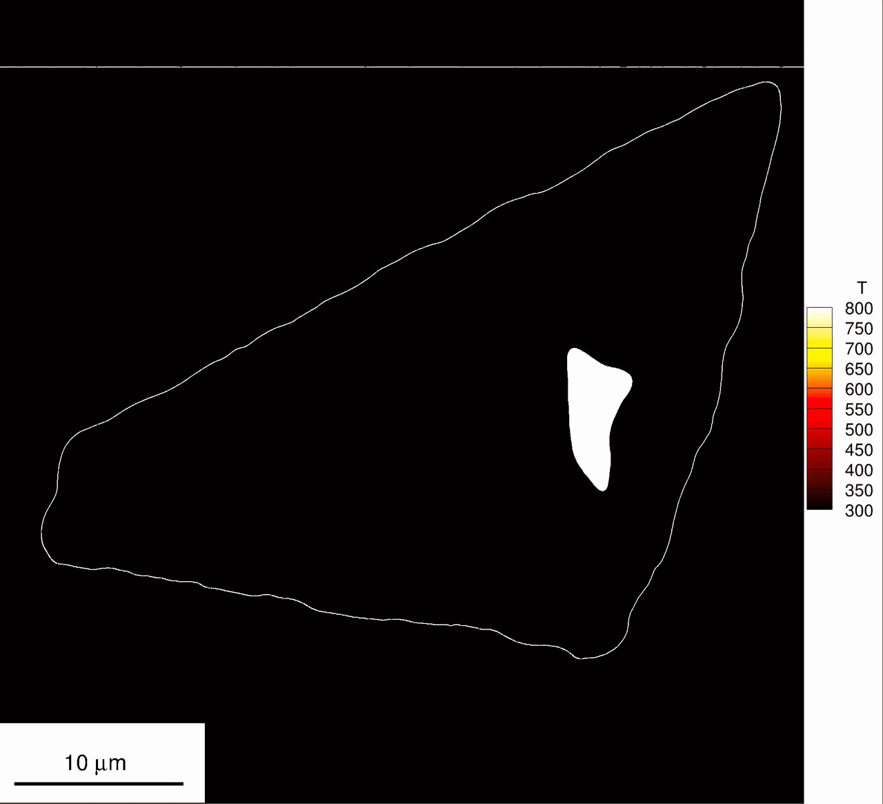 Simulated temperature contours showing shock interaction with an HMX crystal-binder microstructure, pore collapse, and shear-band formation.